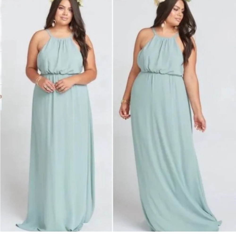Show me Your Mumu Amanda Maxi Dress NWT Silver Sage Crisp